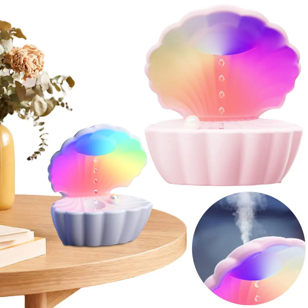 Shell Anti Gravity Humidifier Cool Mist Humidifier with BT Speaker and Night Light Water Drop for Bedroom Home Decor
