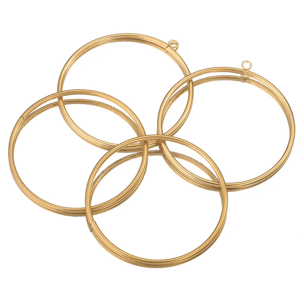 Set of 10 Gold-Plated Stainless Steel Large Circle Ring Charm Bezels