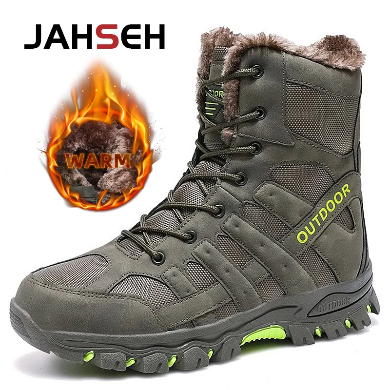 Men's Military Boots Combat Mens Ankle Boot Tactical Big Size 47 Warm Fur Army Boot Male Shoes