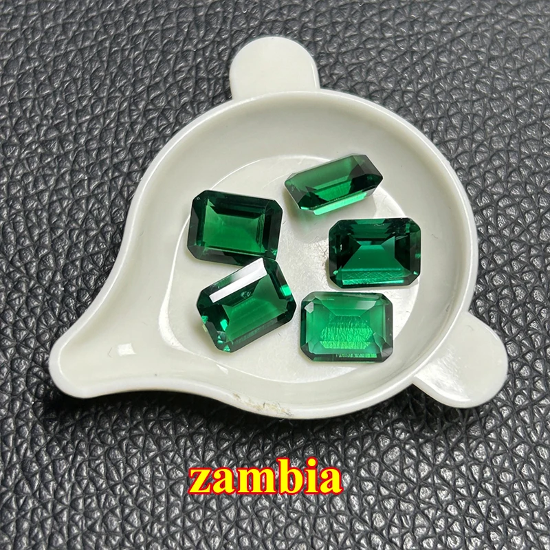 Loose Gemstones DJMAX Colombia Lab Grown Emerald Gems with AGL Certificate for DIY Jewelry Making