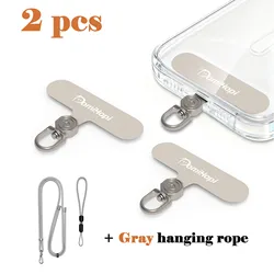 Universal 360° Rotatable Ultra - Thin Phone Lanyard Clip with Straps (Grey)