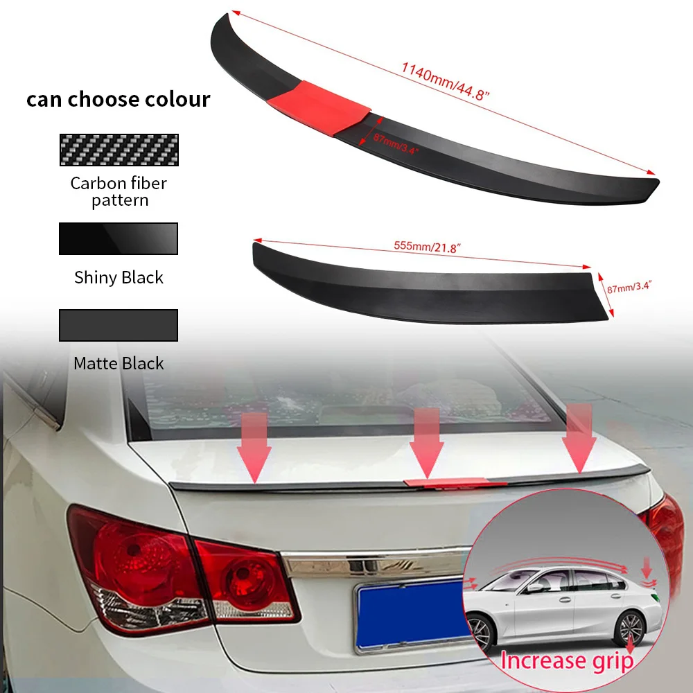 Spoiler Universale per Auto, Alettone Posteriore in ABS, Decorazione Esterna Fai-da-Te, Accessori Auto - immagine 2