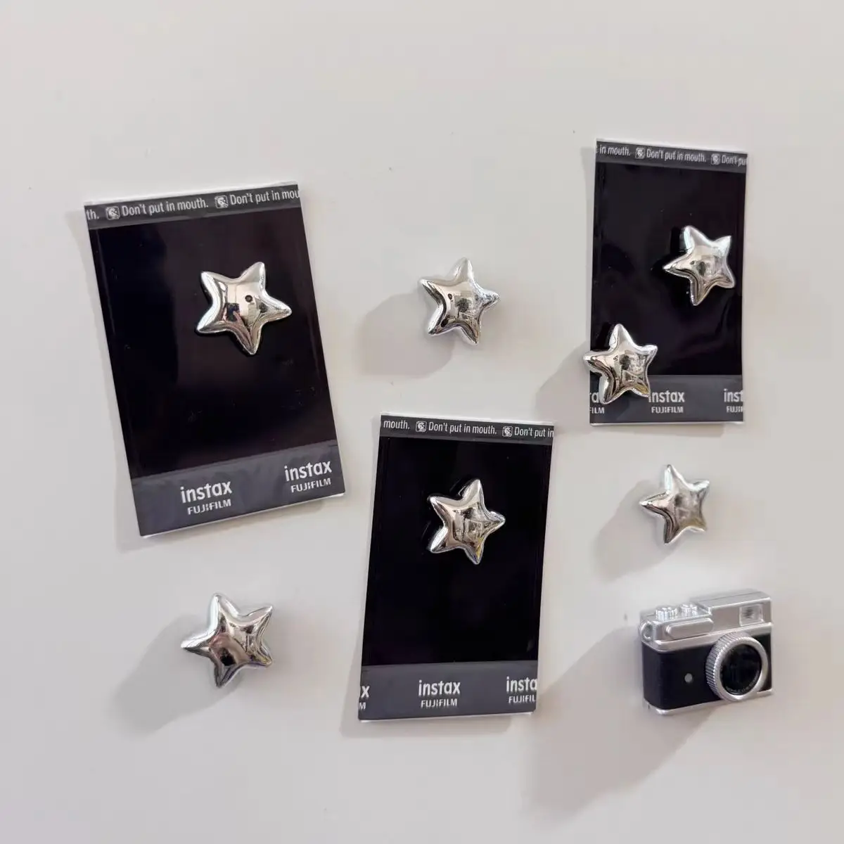 Fridge magnet silver stars magnetic nail photo wall mounting magnetic sticker