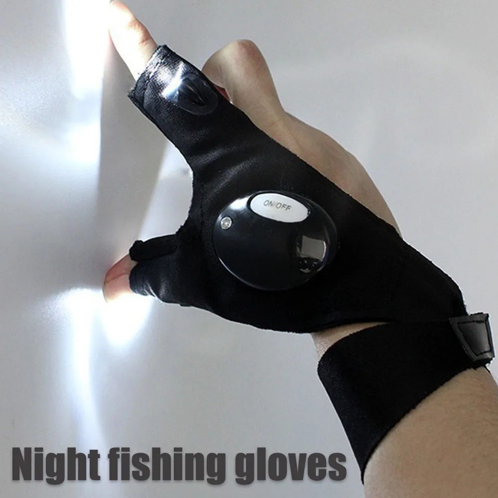 Cycling gloves Fishing gloves Cycling Gloves With Lights for Fishing Equipment Accessories Glove With Led Fingerless Light Fingers Mittens Apparel
