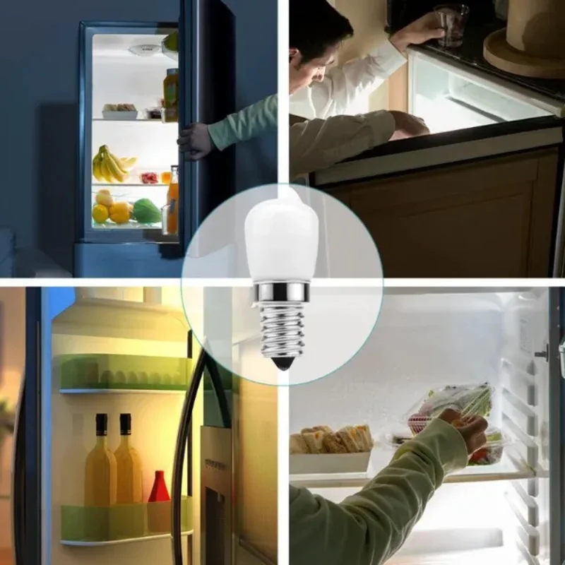 8/4/2pcs E12/E14 LED Light Bulb 220V Universal Refrigerator Lamps Screw Bulb For Refrige Display Cabinets Household Night Lights images - 6