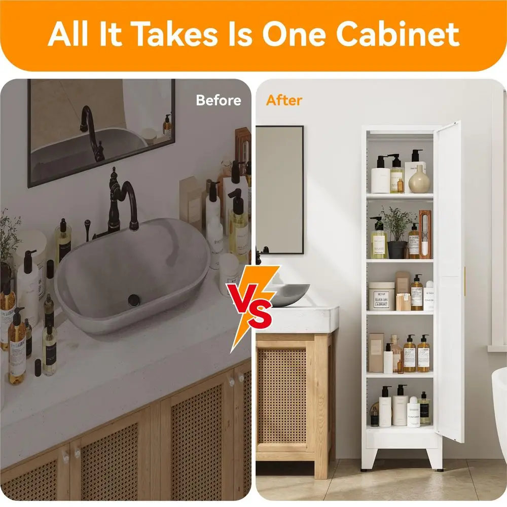 Slim Metal Storage Cabinet 4