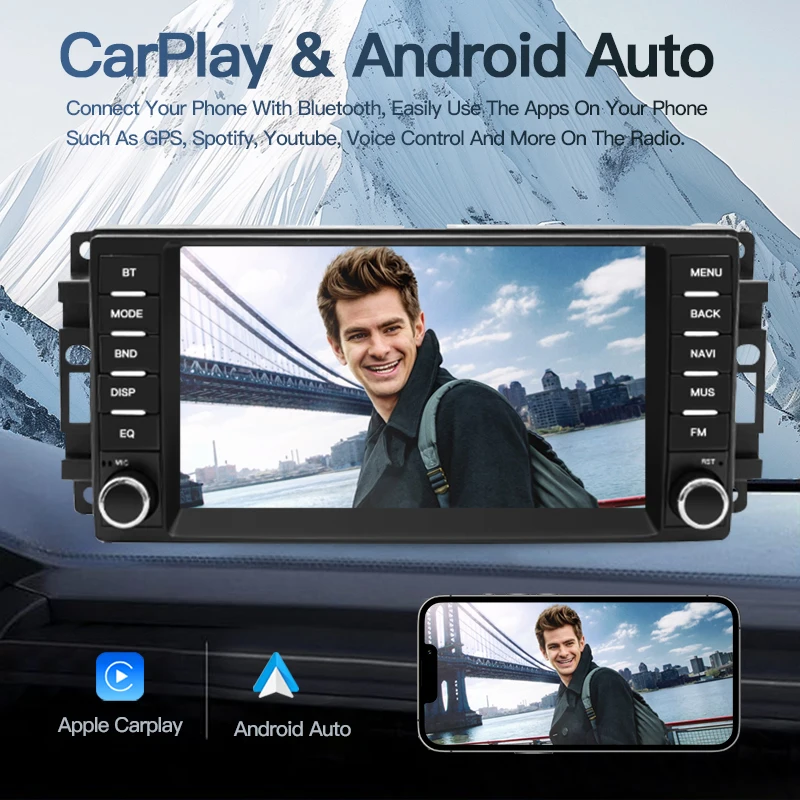 Radio para Auto SZLELV con Carplay Android 15 para Jeep Commander, Cherokee, Wrangler, Dodge, Chrysler Journey, Estéreo Multimedia, GPS, WIFI, 4G, BT 3
