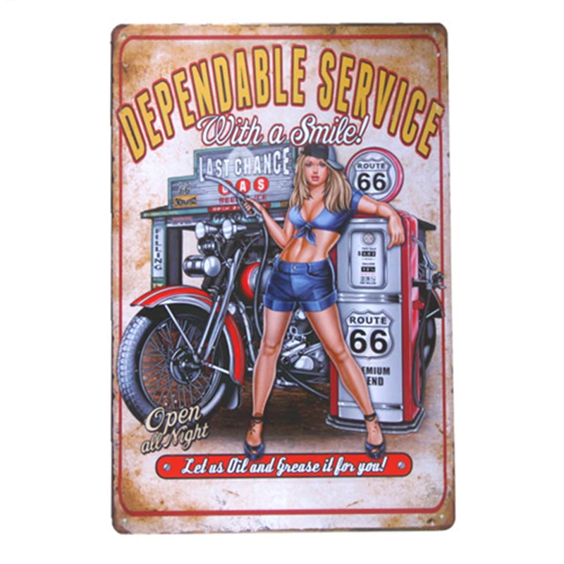 DL-Vintage Hot Rod Garage Tin Signs Bundle Legends American Hot Rod Metal Poster Plaque 