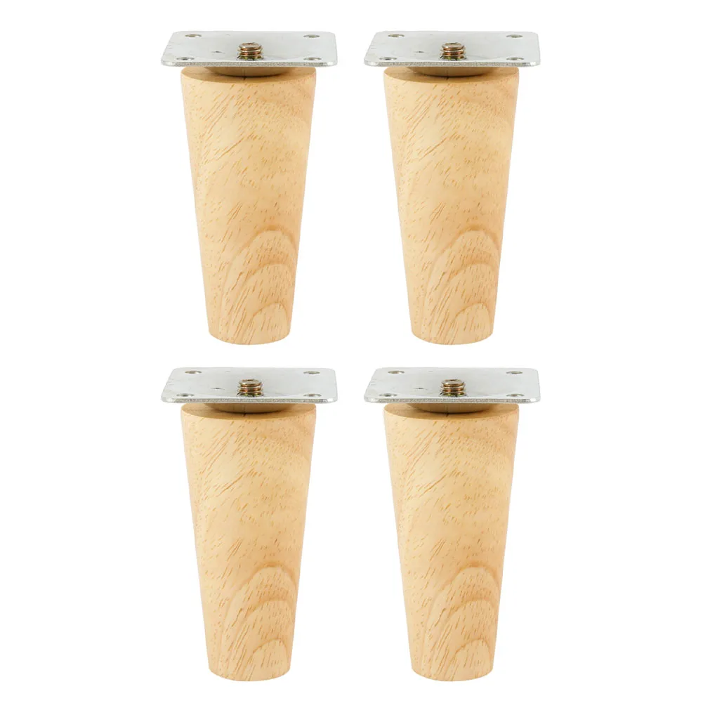 

4Pcs Legs For Furniture Solid Wood Sofa Legs Conical Height 8/10/15cm Bed Stool Chair Coffee Table TV Cabinet Feet Replacement
