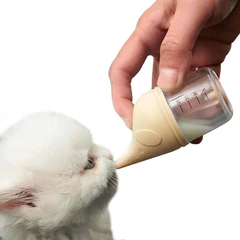 

High Temperature Resistant Bottle Pet Feeding Solutions Anti-choking Silicone Nipple Cat Bottles for Newborn Kittens for 0-45