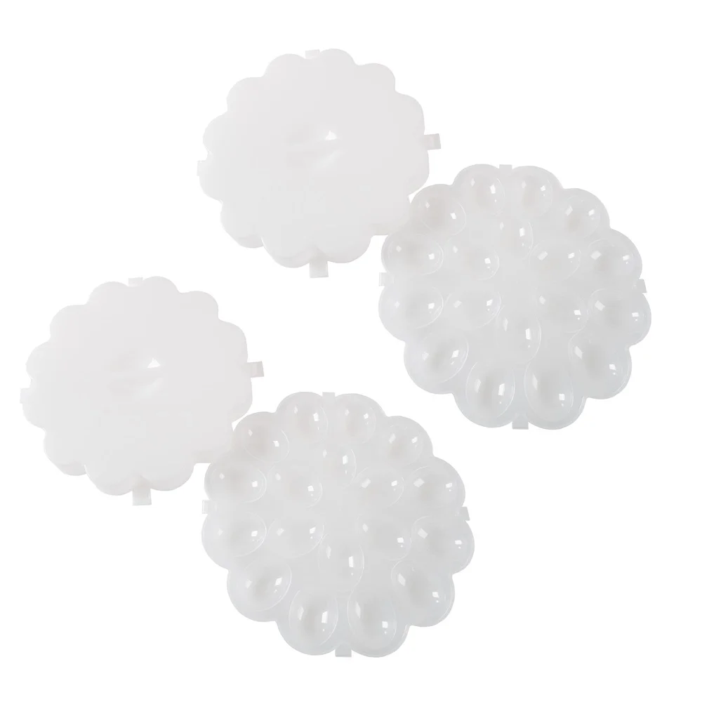 Set of 2 Deviled Egg Containers with Lids Holds 36 Eggs Food Storage Trays Snap On Lid Great Parties ets and Transport