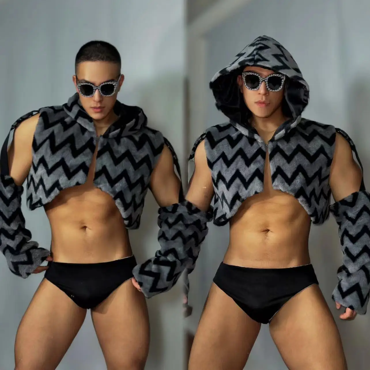 

New Nightclub Bar Pole Dancing Clothes Adult Male Clubwear Sexy Hip Hop Dancewear Muscle Man Dj Ds Gogo Dance Stage Costume Set