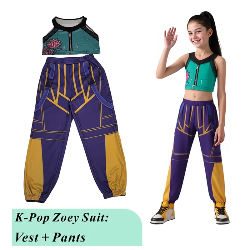 2025 Zoey Mira Rumi 3D Print Cosplay Costume Halloween Carnival K-Pop Hunters Girl Group Idol Role Play Dress Up Outfit