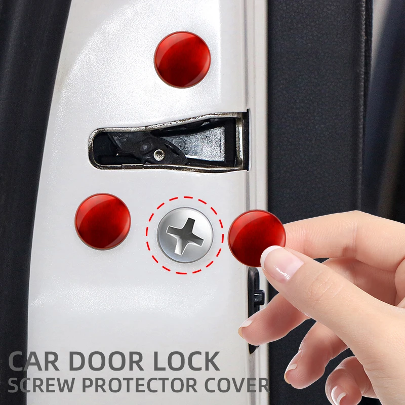 12pcs Universal Car Door Lock Screw Protector Cover Accessories