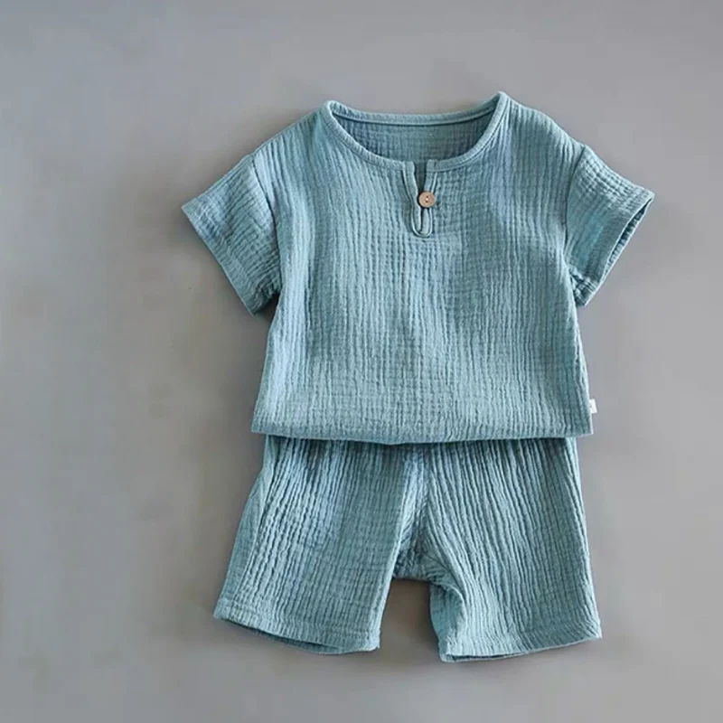 baby suit set New boys and girls short-sleeved shirt + shorts set summer children's casual clothing fat kid suit