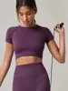 Women Yoga Top Seamless Sport T Shirts Fitness Clothes Short Sleeve Yoga Shirt Gym Top Running Active Wear Sport Top 4