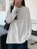 White Loose Long Sve T-irt Women's Base Layer irt Inner Wear Student Top Trendy 2023 Autumn New Sle Commute Sle