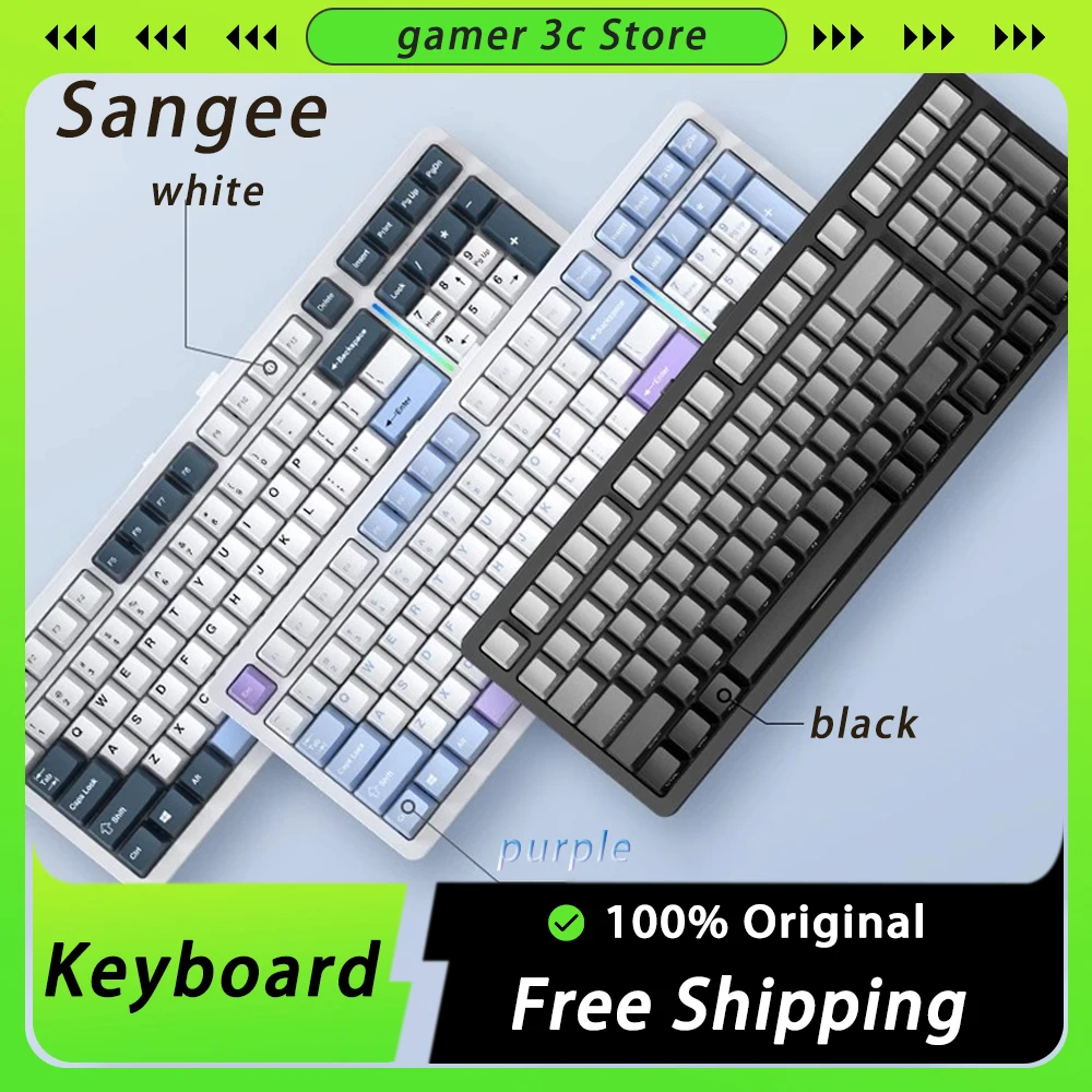 

Sangee SG99 Bluetooth Keyboards Wireless Mechanical Keyboard Hot Swap RGB Light Keyboard Kits Customize PBT Keys Gaming Keyboard