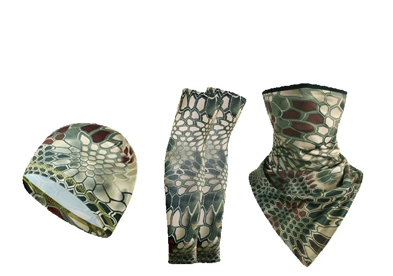 Nuevo gorro de ciclismo con protección solar para exteriores, bufanda triangular de seda con orejas colgantes, funda de hielo para deportes de bicicleta, combinación de tres piezas_voghion.com