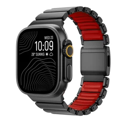 Titanium Silicone Magnetic Strap - Series 321 42mm (Black Red)