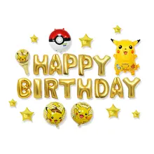 

New Pikachu Aluminum Film Balloon Birthday Party Decoration Letter Package Pokémon Pokémon Theme Arrangement
