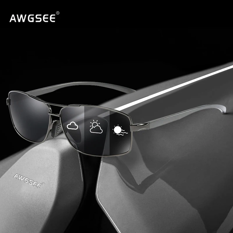 

Men Polarized Sunglasses Aluminum Frame Photochromic Driving Sunglasses For Women Anti-glare Night Vision Goggles UV Protection