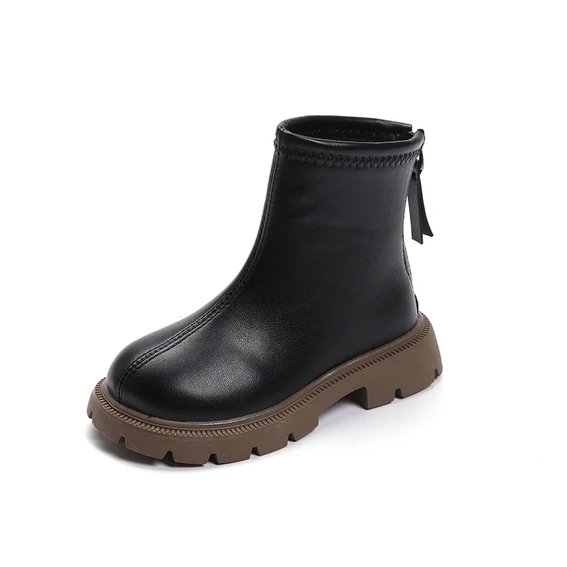 Children Short Boots for Girls Boys Autumn Winter British Style Shoes