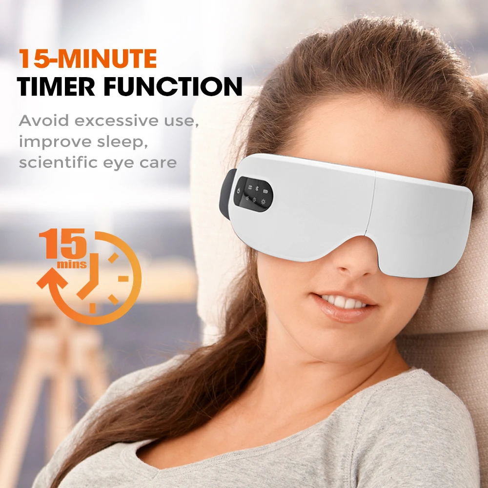 Smart Eye Massager with Hot Compress Bluetooth Music Vibration Portable Eyemask for Relaxing Fatigue Dry Eyes Eye Care Device