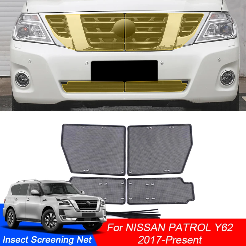 

For Nissan Patrol Y62 2017-2025 Car Insect-proof Air Inlet Protection Cover Airin Insert Net Vent Racing Grill Filter Accessory