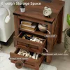 Nightstand with Charging Station and USB Port, Farmhouse Side End Table with 2 Drawers and Open Shelf 5