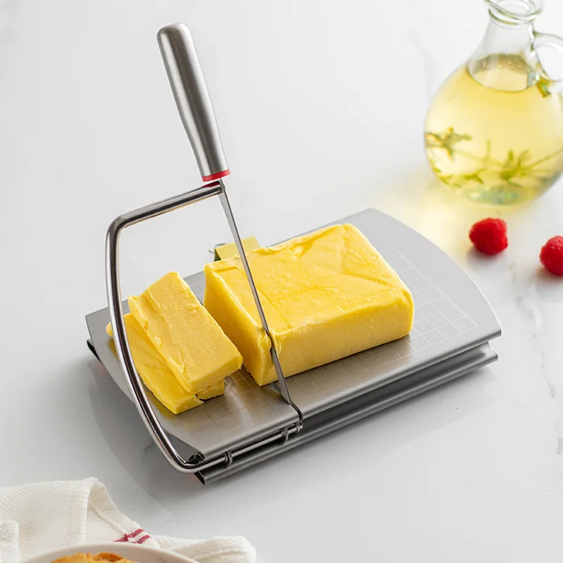 Stainless steel butter cheese ham dividing cutting machine slicers knife with scale kitchen tools bar accessories