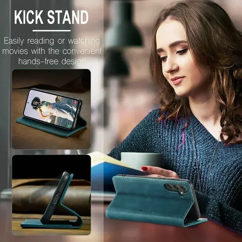 Elegant Leather Magnetic Case with Card Pouch