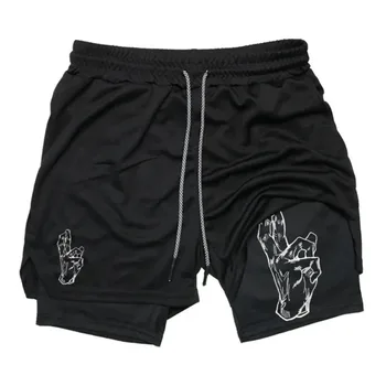  Jujutsu Kaisen Men's Double Layer 2-in-1 Shorts Gojo Satoru Toji Zenin Japanese Anime Summer Fake Two Piece Sports Shorts 1