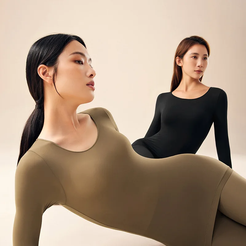 Thermal Underwear Sets Women 2 Pieces Seamless Long Johns Highly Elastic Autumn Winter for Women thermal underwear sets