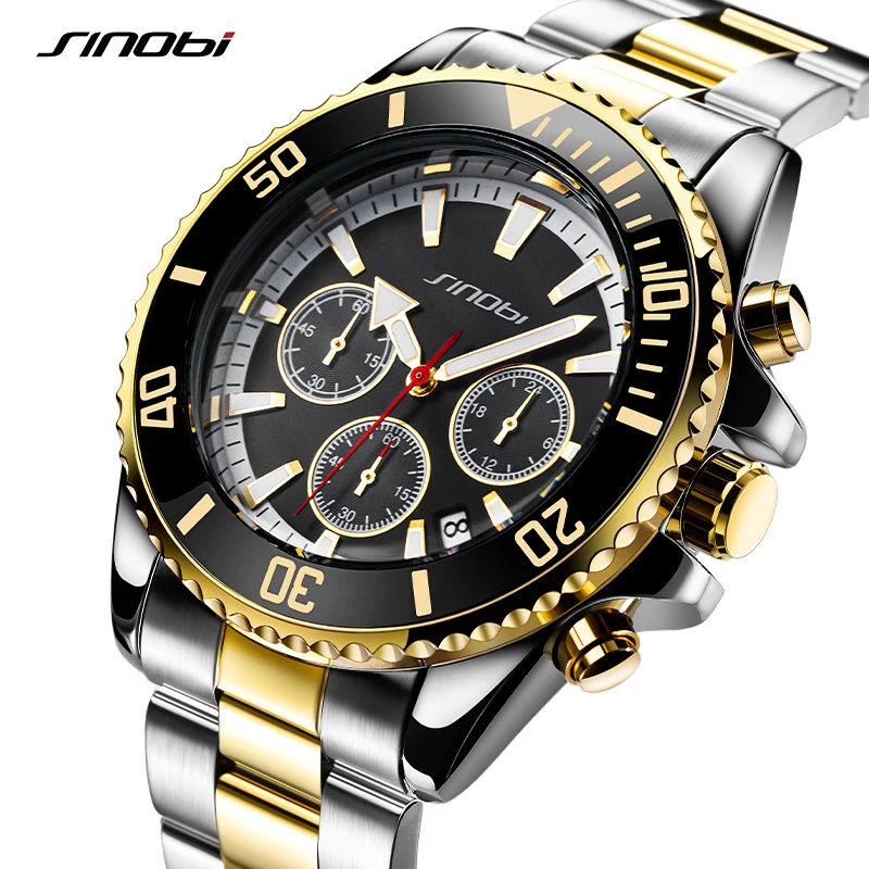 SINOBI Top Brand Luxury Fashion Diver Watch Men Waterproof Date Clock Sport Watches Mens Quartz Wristwatch Relogio Masculino