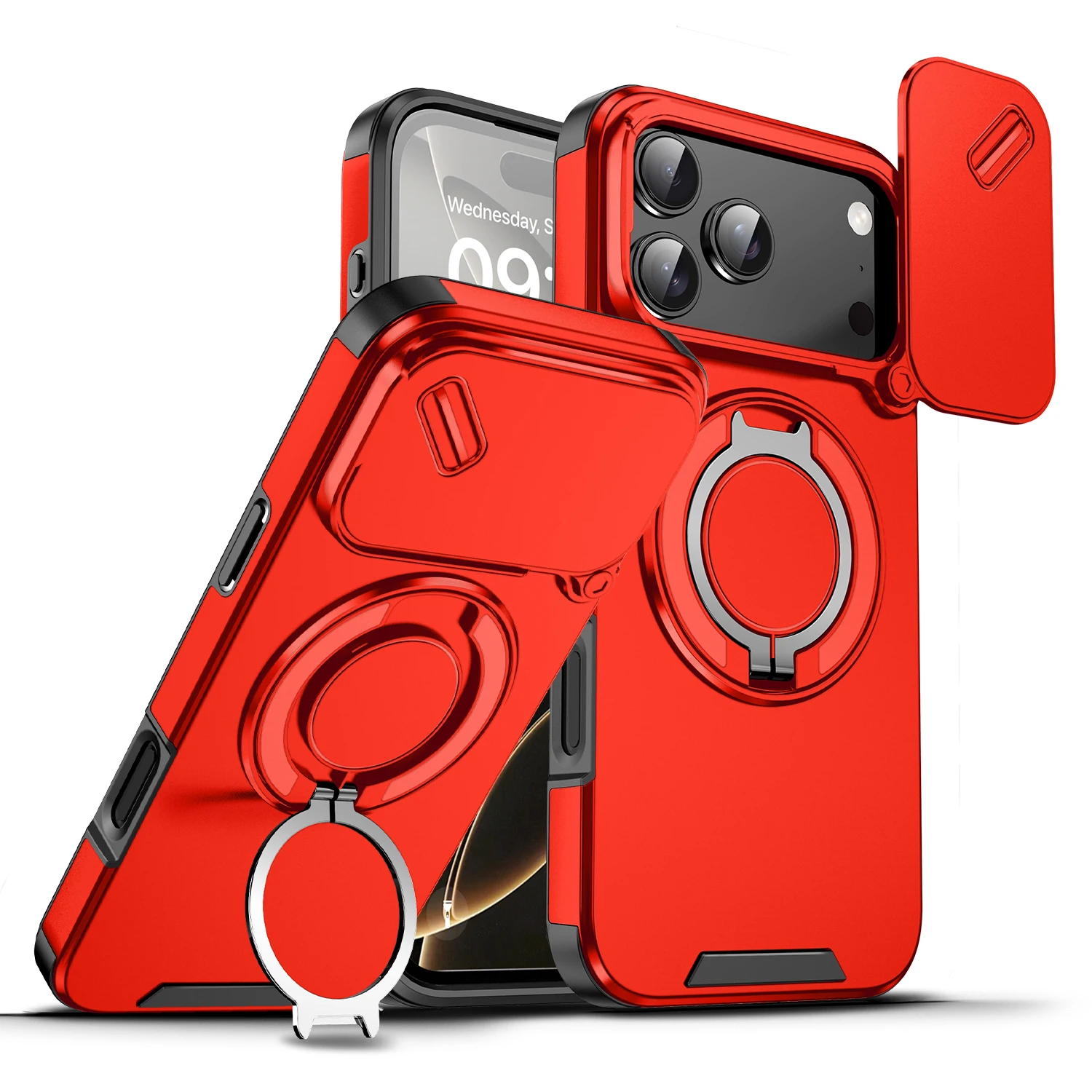 Чохол для iPhone 17 Pro Max, чохол для iPhone 17 Pro, чохол для iPhone 17 з магнітним кільцем, броньований чохол із захистом камери, чохол для бездротової зарядки Magsafe