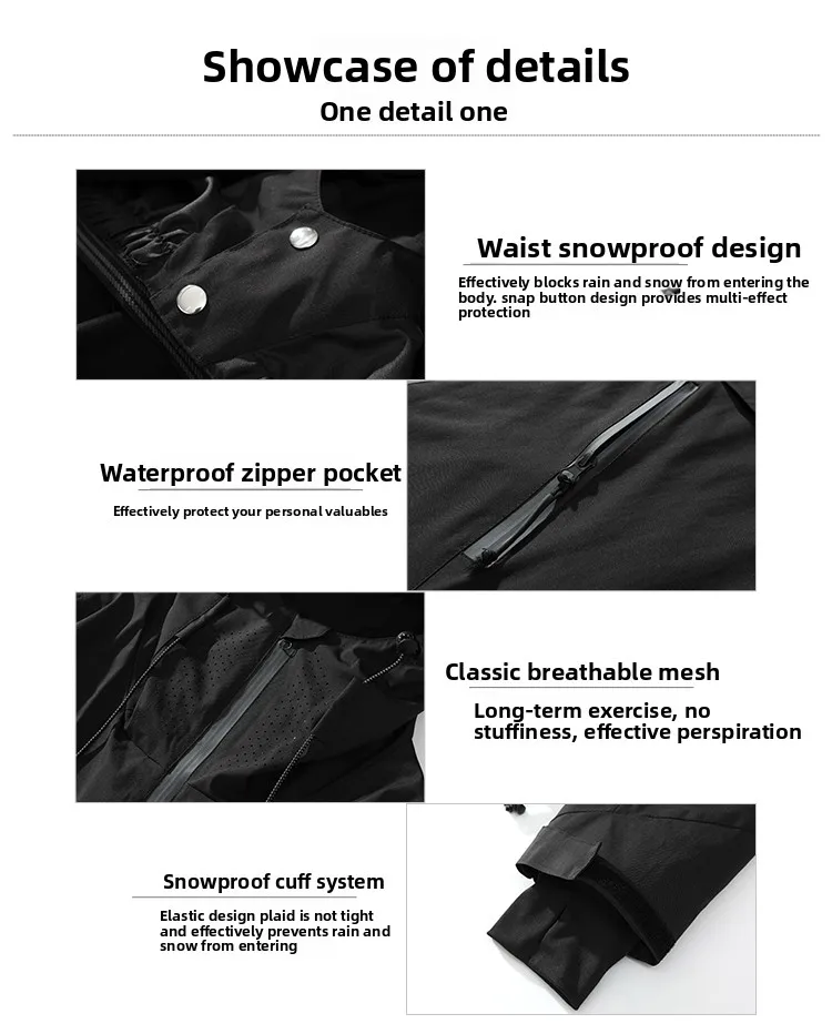 Waterproof Windproof Thermal Ski Jacket Pants Set for Men Women Snowboarding Mountaineering Outdoor Sports Winter Sports Suit