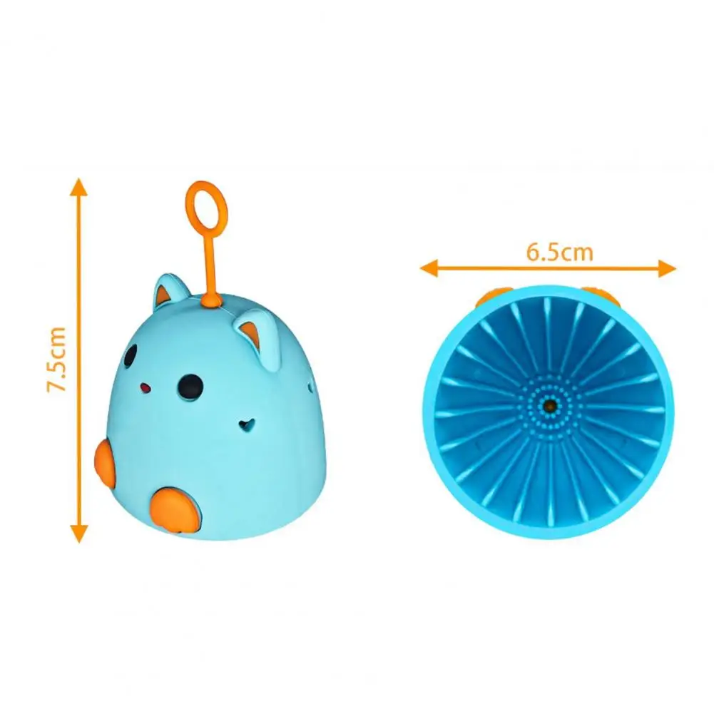 Egg Washer Brush Cartoon Cat Shape Hanging Ring Silicone Brush High Elasticity Small Egg Compact Cleaning Tool