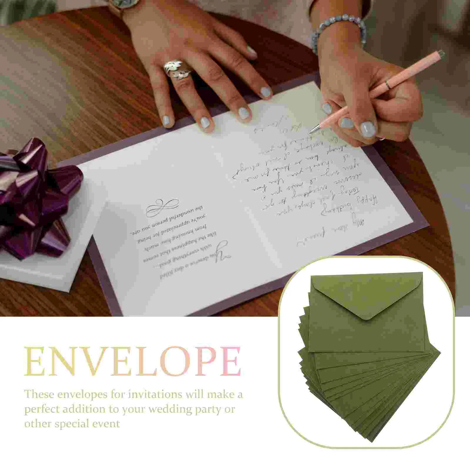 Kraft Paper Envelopes Mailing Envelopes 40pcs Retro 120g Thick Triangle Envelope Wedding Card Grass Green Invitations Paper Envelopes Printing Products Vintage envelope kraft paper envelopes,mailing envelopes