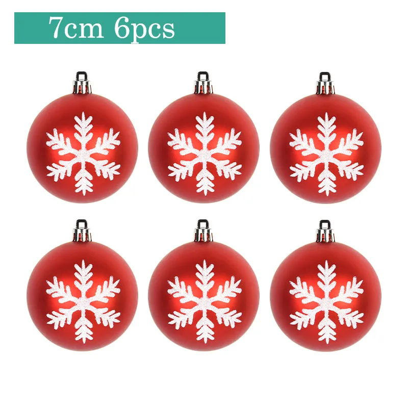 thumbnail image 1 of 5-10 cm 4-6 piezas de bolas de plástico para decoración navideña, adornos para árbol de Navidad, colgantes, decoración para fiestas en el hogar, regalo de Año Nuevo 2025, 1 of 5