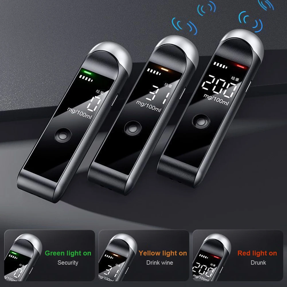Alcoholometer Portable Alcohol Test Tools Professional Accuracy Breath Alcohol Tester Breathalyzer Detector 200mAh