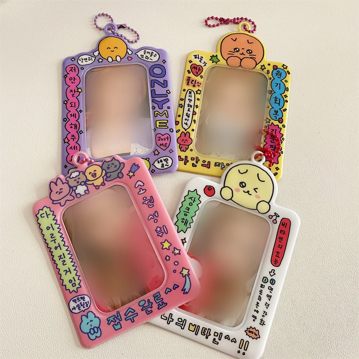 Steve Cute Korean Talisman Photocard Holder Pendants Lucky Wishes Realize Moral Keychain