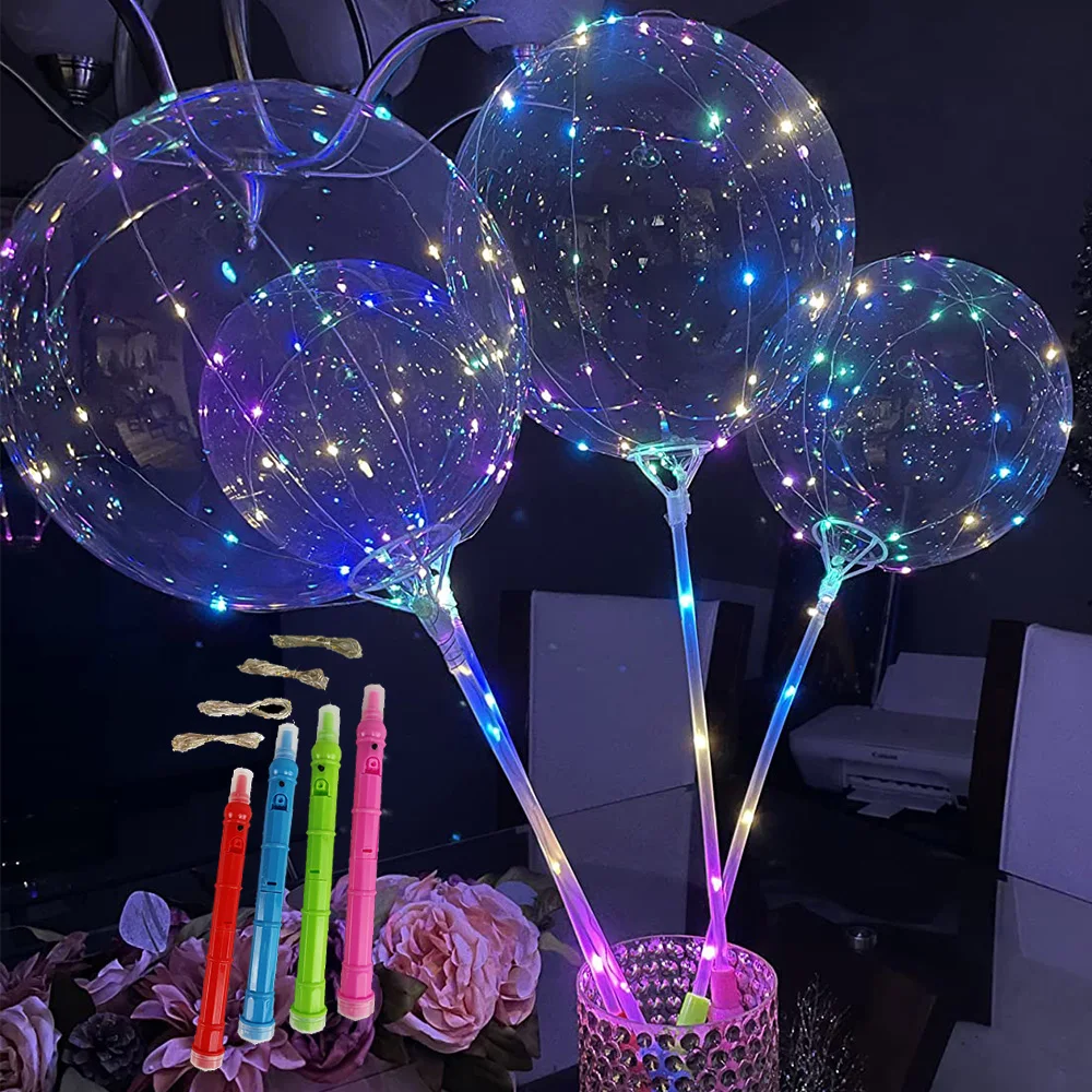 Led Bobo Balloon Kit 3 Livelli Manico Lampeggiante Bubble Balloon And Stick Light Up Bubble Balloons Matrimoni Decorazioni Per Feste Di Compleanno