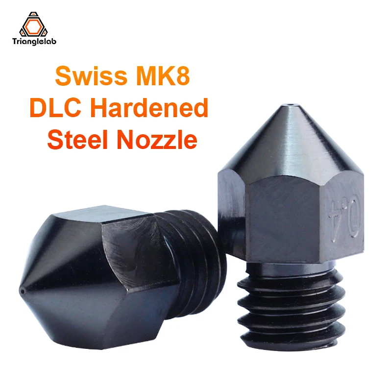 C Trianglelab Swiss MK8 DLC Hardened Steel Nozzle for 3D printers hotend J-head cr10 heat block ender3 hotend m6 Thread