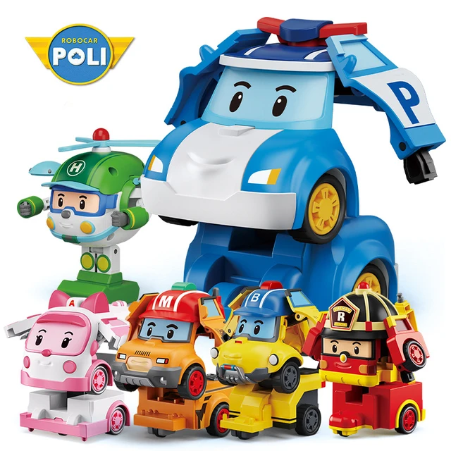 Cartoon Anime Action Figures Robocar Poli Ambe Roy Helly Transformation Robot Car Assembly Puzzle Toys for Kids Birthday Gifts 1