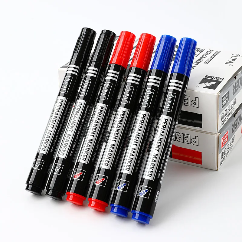 Permanent Marker Pen Marker Pens Permanent Marker Permanent Markers Markers Pen 3/6Pcs/Set Fine Point Waterproof Ink Thin Nib Crude Nib Black Blue Red Ink 1.5mm Fine Color