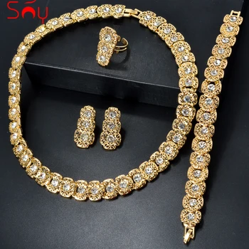 Luxury Quality Jewelry Set For Women Pearl Necklace Bracelet Ring Earring Trend Wedding Party Jewelry Set Mother's Day Gift