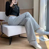 Xpqbb Black Gray Sweatpants for Women 2024 Summer New Basic Baggy Sports Pants Female Casual All-match Joggers Straight Pants - Image 3