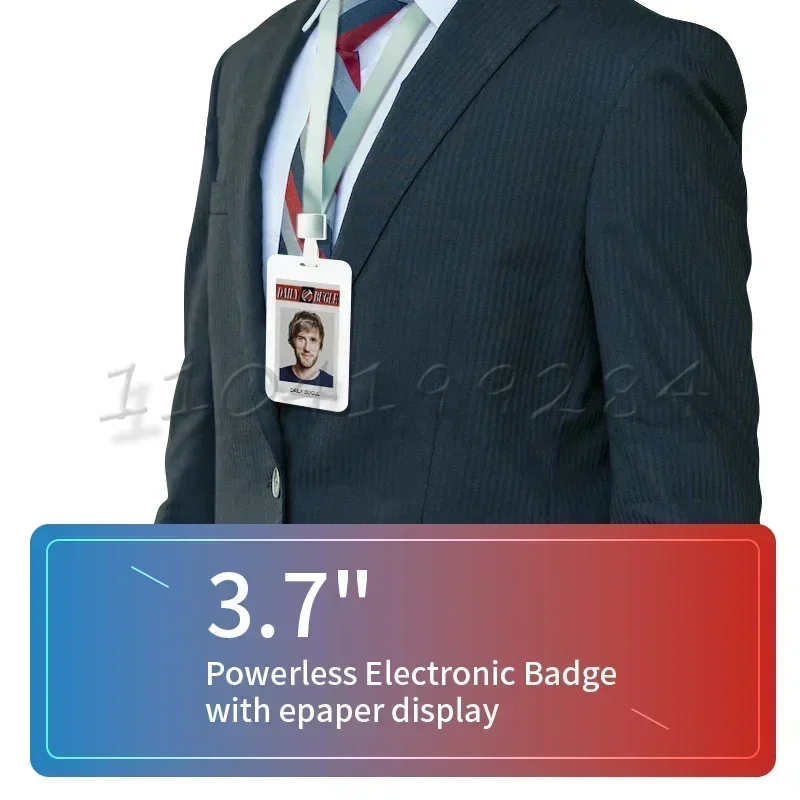 New technique NFC-Powered Nameplate E ink Picture Display Tag 3.7inch E-Paper Price Label Business Badge Employee badge