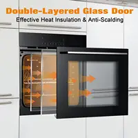 24" Electric Single Wall Oven, 8 Baking Modes, with Air Frying Function, 3000w, 3D Surround Heating with Timer, Touch Control 2